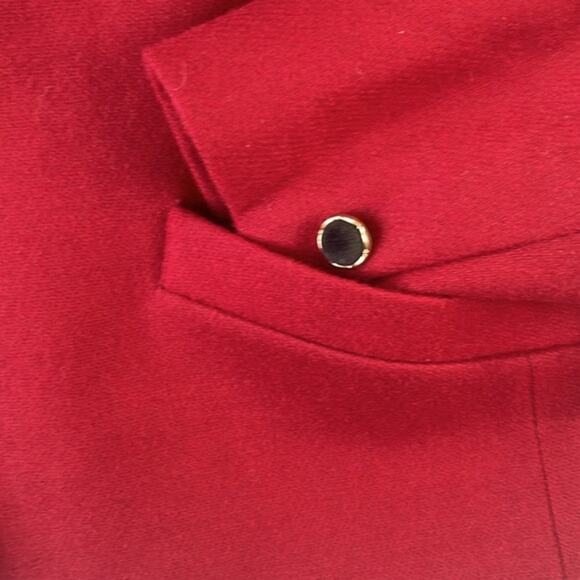 Koret Wool Red Black Velvet Collar Vintage 1 Button Two Pockets Lined Jacket 14 - Picture 7 of 14